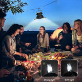 New Solar Camping Light Portable Rechargeable Camping Fan with LED Lamp Black Color Dropshipping