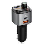 Wireless Bluetooth-Compatible 5.0 Car Kit Hands Free FM Transmitter Dual USB Fast Charging QC3.0 PD18W Car Charger Bass Sound