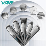 VGR all in one adjustable hair beard trimmer for men body groomer electirc shaver facial nose ear trimmer eyebrow rechargeable