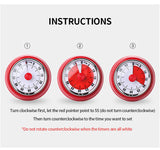 Kitchen Mechanical Timer Baking Reminder Timer Student Time Manager Stainless Steel With Magnet no need battery