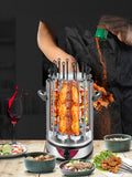 Kebab machine Household electric grill Automatic rotation of barbecue grill Indoor smokeless barbecue machine Small kebabs