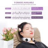 4-Zone Neck&amp; Back Massager 9 Levels TENS Pulse Cervical Relief Pain Device 42℃ Warm Compress Muscle Relaxation Four Heads Hammer
