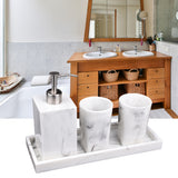 4pcs Resin Bathroom Accessory Set Countertop Lavatory Hotel Tumbler Wedding Gift Soap Dispenser Toothbrush Holder Vanity Tray