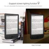 BK-6025 6 Inch E-Book Reader 800x600 Resolution E-Ink Screen Glare-Free with USB Cable PU Cover Built-In Light 4GB Memory Storag