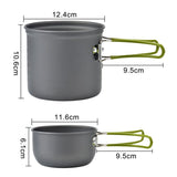 Stainless Steel Tableware Camping Hiking Cookware Picnic Hiking Set Outdoor Survival Equipment Portable Pot Cup Cooking Sets
