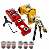 Upgraded 3 In 1 Doweling Jig Woodworking Adjustable 3-10mm Pocket Hole Jig,Alloy Drilling Guide Locator for Fast Splicing Board
