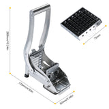 Kitchen Strip Cutter Stainless Steel French Fry Cutter Carrots Cucumbers Potato Strip-cutter Non-slip Suction Base with 2 Blades