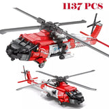 1137Pcs Creator Function Helicopter Architecture Military Plane Building Blocks Children Educational Brick Toys Gifts for Boys