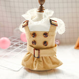Fashion Luxury Pet Dog Trench Coat Clothes Spring and Summer Thin Handsome Girl Dog Dresses Cat Skirt for Small Dogs