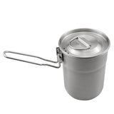 1L Coffee Cup with Folding Handle &amp; Ventilated Lid Camping Kettle Lightweight Cook Pot for Backpacking Hiking Camping Travelling