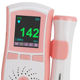 Color LCD Display Pocket Fetal Doppler Prenatal Heart Baby Heart Monitor 3MHz Probe Dual Interface Display Pink Blue