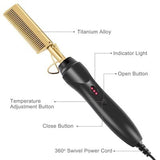 Multifunctional Hot Comb Hair Straightener Electric Hot Comb Flat Iron Hair Straightening Brush and Curling Iron Wet and Dry