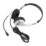 3.5mm Plug Computer Headset Noise Cancelling Binaural Business Wired Headphone with Single Directional Microphone