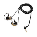 3.5mm Wired Headphone Ergonomic Design In Ear Monitor Earbuds Earphone with MMCX Connection Cable for Singers Drummer Musician