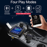 LCD Hands Free Car Kit Bluetooth FM Transmitt Modulator Adapter AUX TF Slot Coche QC3.0 USB Charger mp3 Music Player