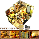 CUTEBEE DIY Dollhouse kit Wooden Doll House Miniature House Furniture Kit Toys for children Christmas Gift TD32