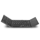 Folding Bluetooth Keyboard,Rechargeable Portable BT Wireless Foldable Mini Keyboard with Touchpad for Tablet Samsung or Other Ce