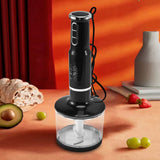 Haeger Smoothie Portable Hand Blender For Kitchen 4 In 1 Food Processor Stick With Chopper Whisk Electric Juicer Mixer Machine E