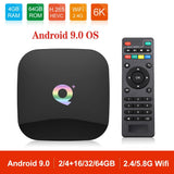 Q Plus Smart TV Box for Android 9.0 TV Box 4GB RAM 32GB/64GB ROM Quad Core H.265 USB3.0 2.4G WiFi Set Top Box 4K TVBOX