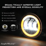1 Pair 4 Inch 30W 6000K Round Yellow Led Fog Lights White Halo Ring Off Road Fog Lamps For Jeep Wrangler JK TJ LJ Grand Cherokee