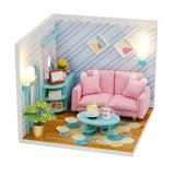 Can be Combined Freely Cute Doll House Furniture Free Dust Cover Nine Designs Diy Miniature Wooden Dollhouse Toys For Children