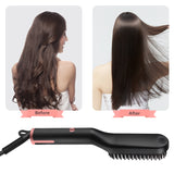 Wt-023 Electric Straightener Fast Heated Brush 3-in-1 Hair Straightening Brush for Man's Beard &amp; Woman's Hair Long Short Hair