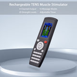 Massager Rechargeable 4-Channel TENS Muscle Stimulator for Pain Relief Therapy 16-Mode Pulse Massager with 20 Strength Levels