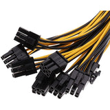 PCIe 6Pin to 8Pin(6+2) Male to Male PCI-E Power Cable for GPU Power Supply Breakout Board for Ethereum Mining 12Pcs