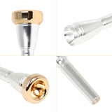 Brass Silver Plated Trumpet Mouthpiece Set Suitable for 3C 2C 2B 3B Horn Mouthpiece for Beginners &amp; Professional Players