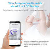 Top Tuya Smart WIFI Hygrometer Thermometer With External Temperature Humidity Detector,USB Charge or Rechargable Battery