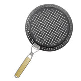 Outdoor Frying Pan Foldable Round Camping Iron Frying Pan for Picnic Barbecue Heat Resistant Steak Grilled Skillet