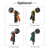 Garden Hose Nozzle 8 Spray Patterns High Pressure Car Washer Jet/ Fan/ Rinse/ Mist Hand Sprayer Sprinkler for Bike Washing Floor