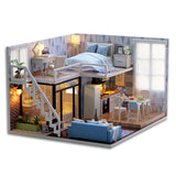 CUTEBEE DIY Doll House Wooden Doll Houses Miniature Dollhouse Furniture Kit with LED Toys for Children Christmas Gift  L023