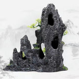 Fish Tank Landscape Decoration Artificial Resin Rockery Aquarium Decor Ornament Fake Tree Jungle Bird House Aquarium Accessories