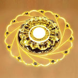 Modern LED Crystal Ceiling Light Circular Mini Ceiling Lamp Luminarias Rotunda Light For Living Room Aisle Corridor Kitchen