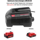 CMCB104 Battery Charger For Craftsman V12/V20 Lithium Battery CMCB204 CMCB202 CMCB201 CMCB209 CMCB205 CMCB102 ,US Plug