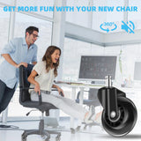 5PCS Office Chair Caster Wheels 3 Inch Swivel Rubber Caster Wheels Replacement Soft Safe Rollers Furniture Hardware
