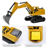 1:24 8 Channel RC Truck Excavator Alloy Backhoes Bulldozer Remote Control Digger Engineering Vehicle Model Electronic Kids Toy