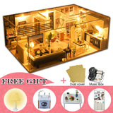 CUTEBEE DIY Dollhouse Wooden doll Houses Miniature Doll House Furniture Kit Casa Music Led Toys for Children Birthday Gift