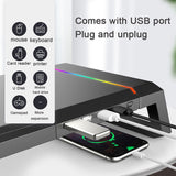 T1 Universal Monitor Stand RGB Support 4-Port USB3.0 Charging Table Storage Stand Suitable For Laptop Monitor Mobile Phone