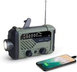 Emergency Radio 2000mAh-Solar Hand Crank Portable AM/FM/NOAA Weather Radio with Flashlight&amp;Reading Lamp Cell Phone Charger