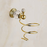 Gold Crystal Bathroom Hardware Set European Towel Rack Toilet Brush Hair Dryer Rack Wall Mounted Bathroom Accessories