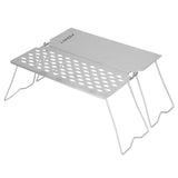 Outdoor Titanium BBQ Grill Net with Folding Legs Camping Barbecue Grill Net for Camping Picnic Food Barbecue Desk
