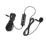 SHOOT Mini Lavalier Microphone Condenser Clip On Lapel Mic Wired Microphone Audio Video Record for Laptop Computer Mobile Phone