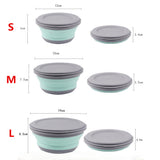 Hot Sale 3pcs Folding Bowl Outdoor Camping Tableware Sets Lunch Box Portable Salad Bowls with Lid for Hiking Cooking Supplies