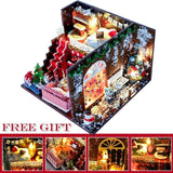 Cutebee DIY DollHouse Wooden Doll Houses Miniature Dollhouse Furniture Kit Toys for children New Year Christmas Gift Casa