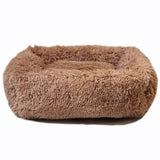 Square Dog Bed House Soft Long Plush Cat Mat Square Cat Bed House Cats Dog Mat Winter Pet Cushion Portable For Pets Cats Basket