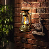 Retro Horse Lantern Rechargeable Solar Battery Camping Light Outdoor LED Candle Flame Warm Lighting Tent Garden Decoration