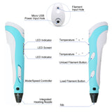 RUYAGE 3D Pen DIY 3D Printer Pen Drawing Pens 3d Printing Best for Kids With ABS Filament 1.75mm Christmas Birthday Gift LJ-01