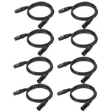 6.5Ft / 2M DMX Cable, 8PCS 3 Pin DMX Cables DMX Wires, DMX512 XLR Male to Female Stage Light Signal Cable